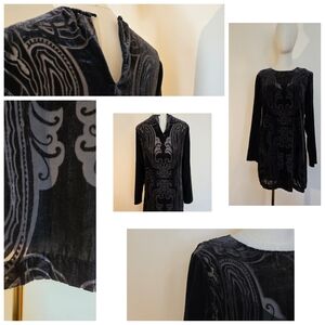 ZARA Mini Velvet Paisley Dress